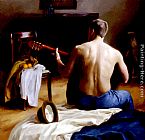 Guitar Canvas Paintings - The Guitar Player